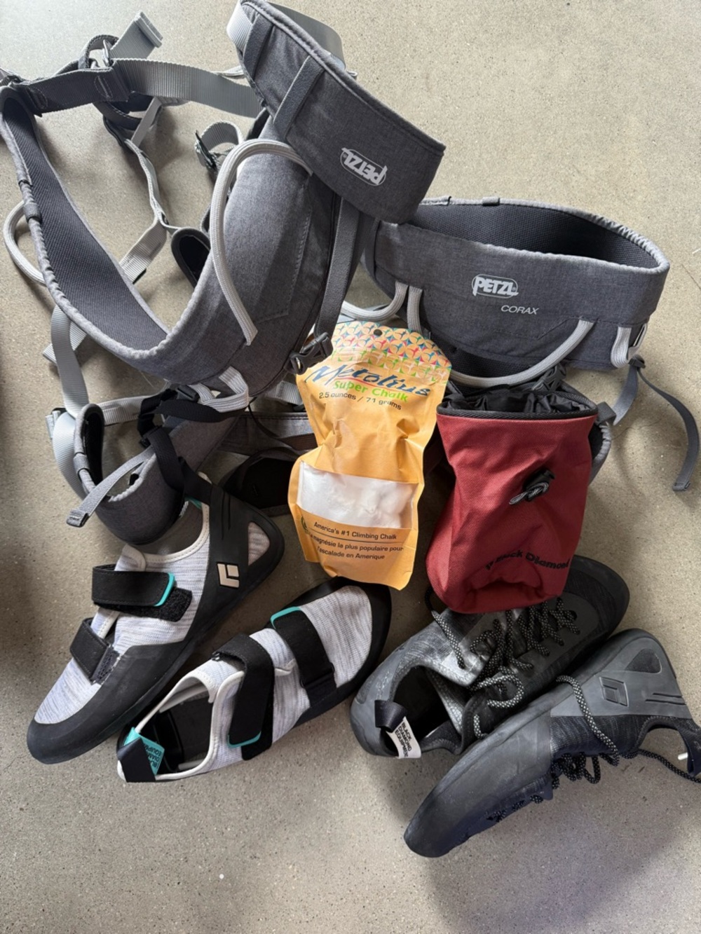 Black Diamond Climbing Shoes and Gear Bundle